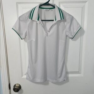 Lady Hagen White Shirt with Green Trim